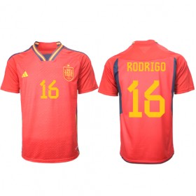 Spanien Rodri Hernandez #16 Hemmakläder VM 2022 Kortärmad